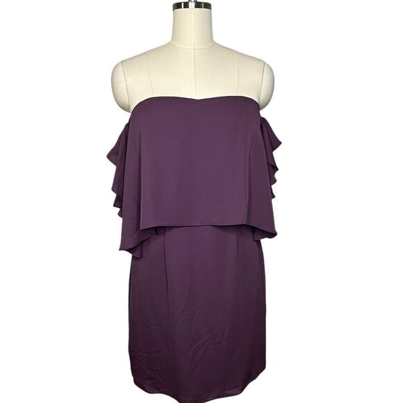 REVOLVE Amanda Uprichard Purple Topanga Strapless Mini Cocktail Dress | M - Picture 3 of 9